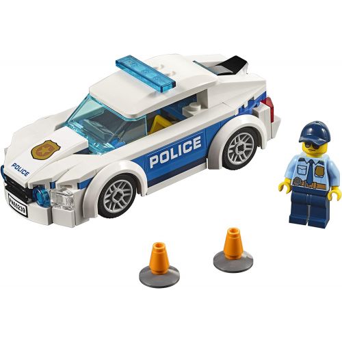  LEGO City Police Patrol Toy Car, Cop Minifigure Accessories, Police Toys for Kids