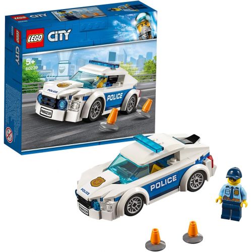  LEGO City Police Patrol Toy Car, Cop Minifigure Accessories, Police Toys for Kids