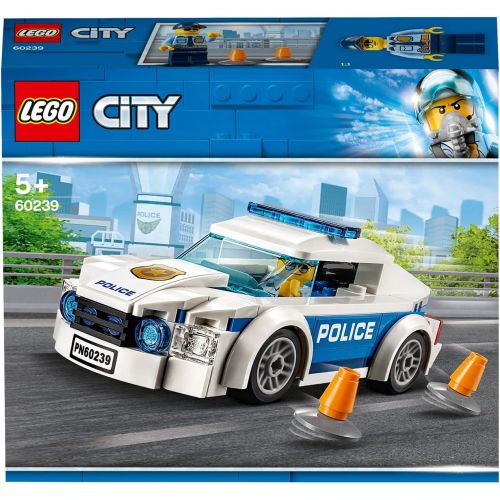  LEGO City Police Patrol Toy Car, Cop Minifigure Accessories, Police Toys for Kids