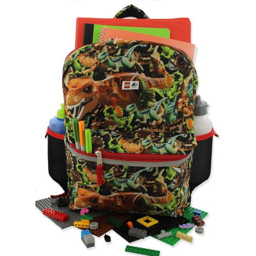  Lego Jurassic World Dinosaurs Boys Adults 16 Inch School Backpack (One Size, Lego Jurassic)