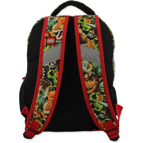  Lego Jurassic World Dinosaurs Boys Adults 16 Inch School Backpack (One Size, Lego Jurassic)