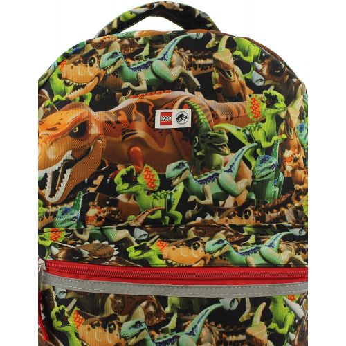  Lego Jurassic World Dinosaurs Boys Adults 16 Inch School Backpack (One Size, Lego Jurassic)