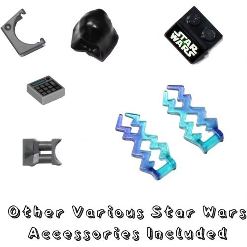  LEGO Star Wars Accessory and Weapons Pack - 8 Lightsabers, 8 Blasters, 2 Display Stands and More