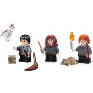 LEGO Harry Potter Minifigure Combo - Harry Potter, Hermione, Ron Weasley (with Wands and Display Stands)