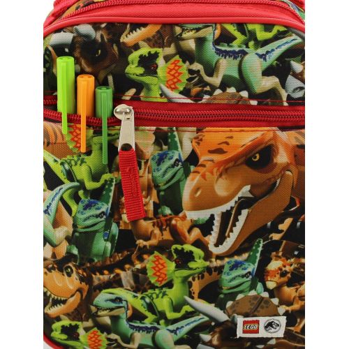  Lego Jurassic World Dinosaurs Boys Soft Insulated School Lunch Box (One Size, Lego Jurassic)