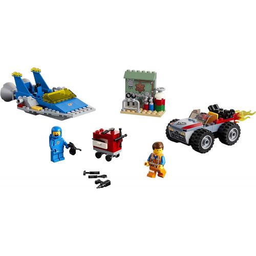  LEGO THE LEGO MOVIE 2 Emmet and Benny’s ‘Build and Fix’ Workshop; 70821 Action Car and Spaceship Play Transportation Building Kit for Kids (117 Pieces)