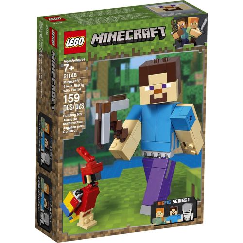  LEGO Minecraft Steve BigFig with Parrot 21148 Building Kit (159 Pieces) (Discontinued by Manufacturer)