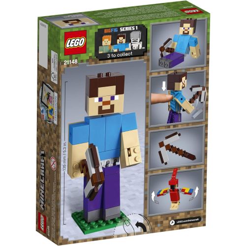  LEGO Minecraft Steve BigFig with Parrot 21148 Building Kit (159 Pieces) (Discontinued by Manufacturer)