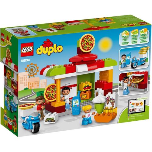  LEGO DUPLO My Town Pizzeria 10834, Preschool, Pre-Kindergarten Large Building Block Toys for Toddlers (57 Pieces) (Discontinued by Manufacturer)