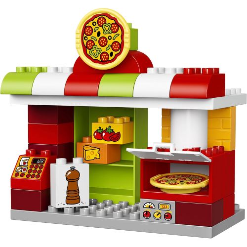  LEGO DUPLO My Town Pizzeria 10834, Preschool, Pre-Kindergarten Large Building Block Toys for Toddlers (57 Pieces) (Discontinued by Manufacturer)