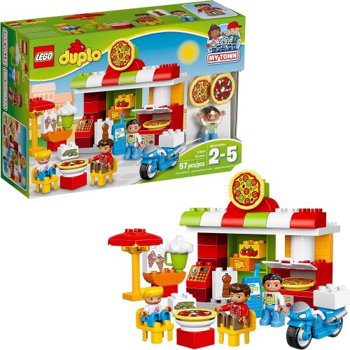  LEGO DUPLO My Town Pizzeria 10834, Preschool, Pre-Kindergarten Large Building Block Toys for Toddlers (57 Pieces) (Discontinued by Manufacturer)