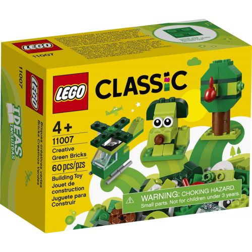  LEGO Classic Creative Green Bricks 11007 Starter Set Building Kit with Bricks and Pieces to Inspire Imaginative Play, New 2020 (60 Pieces)