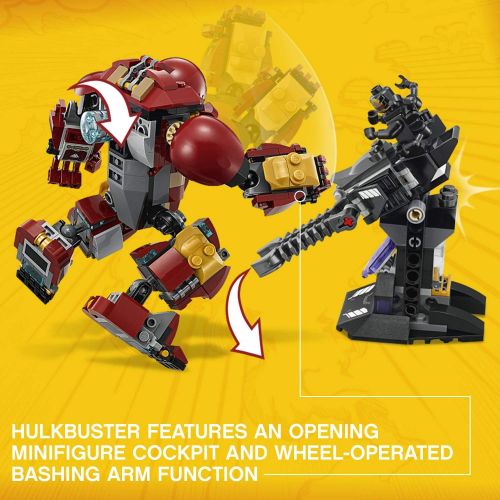  LEGO Marvel Super Heroes Avengers: Infinity War The Hulkbuster Smash-Up 76104 Building Kit features Proxima Midnight, Outrider, and Bruce Banner figures (375 Pieces) (Discontinued