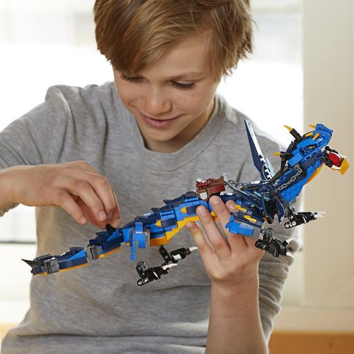  LEGO NINJAGO Masters of Spinjitzu: Stormbringer 70652 Ninja Toy Building Kit with Blue Dragon Model for Kids, Best Playset Gift for Boys (493 Pieces) (Discontinued by Manufacturer)