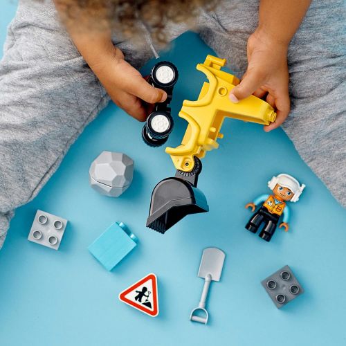  LEGO DUPLO Construction Bulldozer 10930 Mini Bulldozer Truck Set; Construction Toy for Kids Aged 2 and Up; Small Bulldozer Toy and Construction Worker Playset for Toddlers, New 202