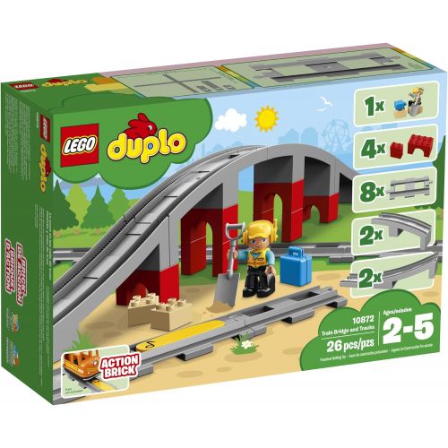  LEGO DUPLO Train Bridge and Tracks 10872 Building Blocks (26 Pieces)