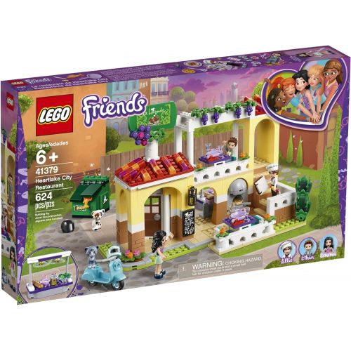  LEGO Friends Heartlake City Restaurant 41379 Restaurant Playset with Mini Dolls and Toy Scooter for Pretend Play, Cool Building Kit includes Toy Kitchen, Pizza Oven and more (624 P