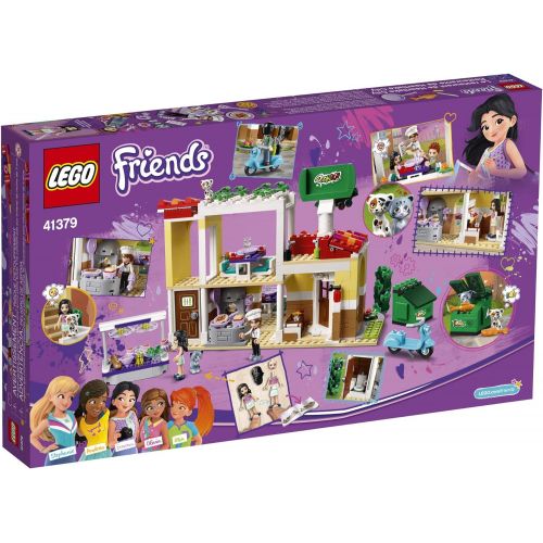  LEGO Friends Heartlake City Restaurant 41379 Restaurant Playset with Mini Dolls and Toy Scooter for Pretend Play, Cool Building Kit includes Toy Kitchen, Pizza Oven and more (624 P