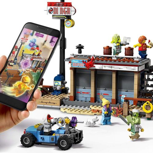  LEGO Hidden Side Shrimp Shack Attack 70422 Augmented Reality [AR] Building Set with Ghost Minifigures and Toy Car for Ghost Hunting, Tech Toy for Boys and Girls (579 Pieces)