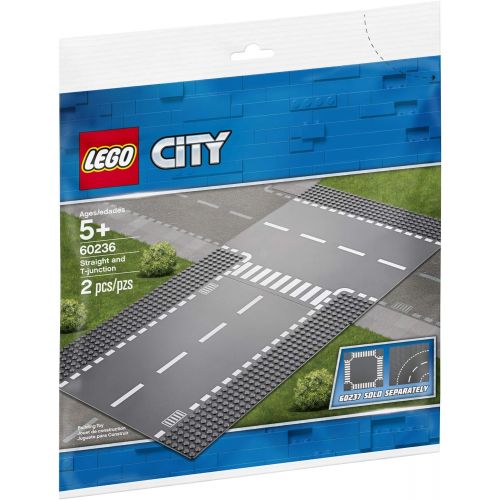  LEGO City Straight and T junction 60236 Building Kit (2 Pieces)