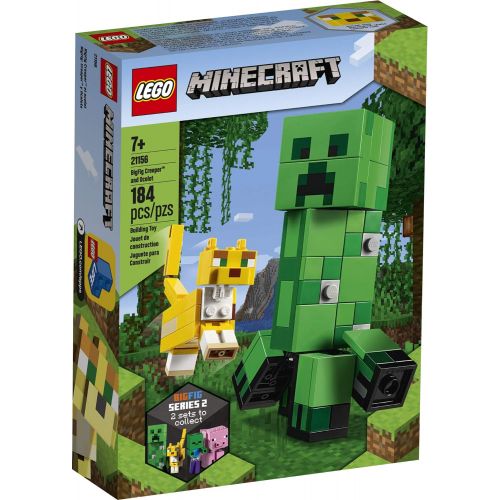  LEGO Minecraft Creeper BigFig and Ocelot Characters 21156 Buildable Toy Minecraft Figure Gift Set for Play and Decoration, New 2020 (184 Pieces)