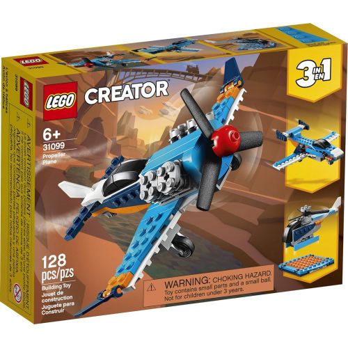  LEGO Creator 3in1 Propeller Plane 31099 Flying Toy Building Kit, New 2020 (128 Pieces)