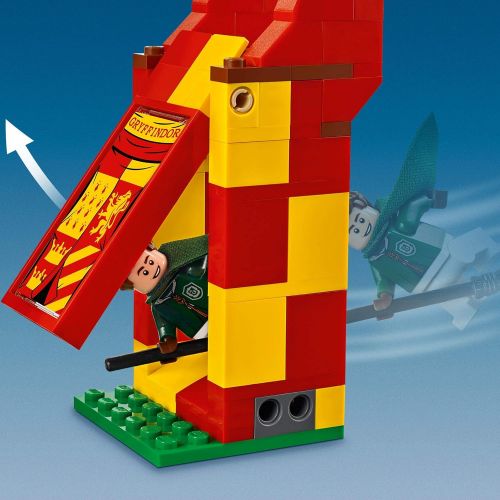  LEGO 75956 Harry Potter Quidditch Match Building Set, Gryffindor Slytherin Ravenclaw and Hufflepuff Towers, Harry Potter Toy Gifts