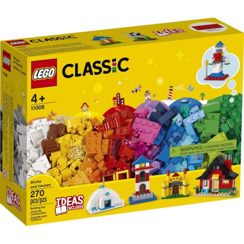  LEGO Classic Bricks and Houses 11008 Kids’ Building Toy Starter Set with Fun Builds to Stimulate Young Minds, New 2020 (270 Pieces)