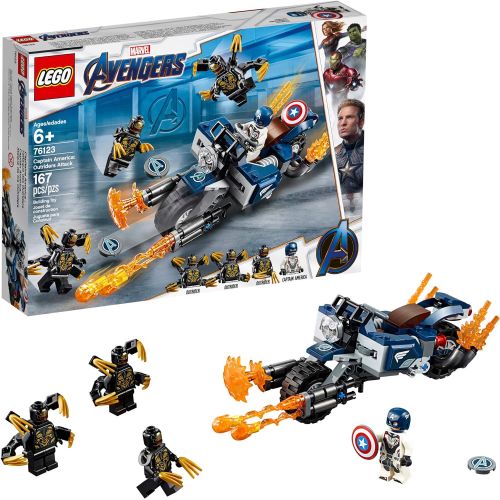  LEGO Marvel Avengers Captain America: Outriders Attack 76123 Building Kit (167 Pieces)