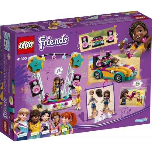  LEGO Friends Andrea’s Car & Stage Playset 41390 Building Kit, Includes a Toy Car and a Toy Bird, New 2020 (240 Pieces)