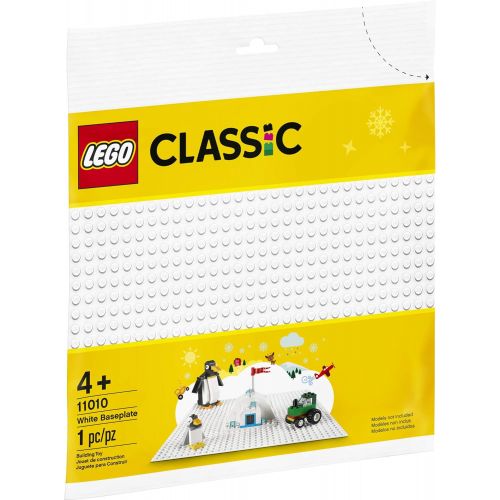  LEGO Classic White Baseplate 11010 Creative Toy for Kids, Great Open-Ended Imaginative Play Builders, New 2020 (1 Piece)