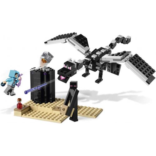  LEGO Minecraft The End Battle 21151 Ender Dragon Building Kit includes Dragon Slayer and Enderman Toy Figures for Dragon Fighting Adventures (222 Pieces)