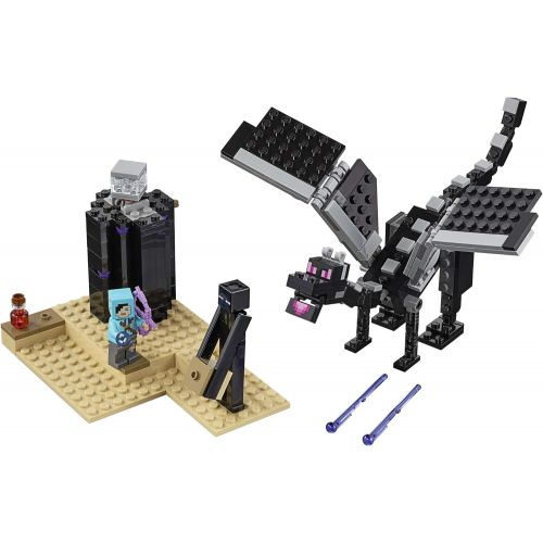  LEGO Minecraft The End Battle 21151 Ender Dragon Building Kit includes Dragon Slayer and Enderman Toy Figures for Dragon Fighting Adventures (222 Pieces)