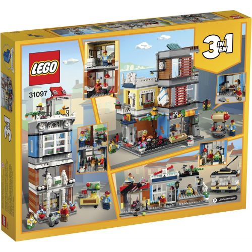  LEGO Creator 3 in 1 Townhouse Pet Shop & Cafe 31097 Toy Store Building Set with Bank, Town Playset with a Toy Tram, Animal Figures and Minifigures (969 Pieces)