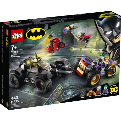  LEGO DC Batman Jokers Trike Chase 76159 Super-Hero Cars and Motorcycle Playset, Mini Shooting Batmobile Toy, for Fans of Batman, Robin, The Joker and Harley Quinn, New 2020 (440 Pi