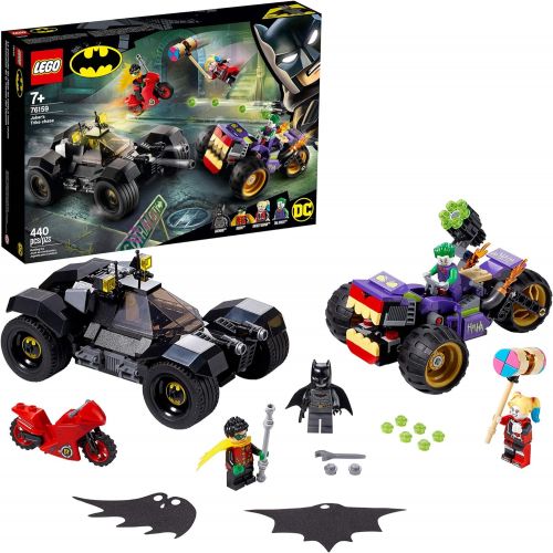  LEGO DC Batman Jokers Trike Chase 76159 Super-Hero Cars and Motorcycle Playset, Mini Shooting Batmobile Toy, for Fans of Batman, Robin, The Joker and Harley Quinn, New 2020 (440 Pi