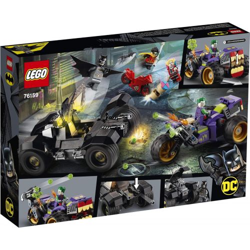  LEGO DC Batman Jokers Trike Chase 76159 Super-Hero Cars and Motorcycle Playset, Mini Shooting Batmobile Toy, for Fans of Batman, Robin, The Joker and Harley Quinn, New 2020 (440 Pi