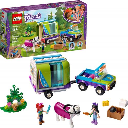  LEGO Friends Mias Horse Trailer 41371 Building Kit with Mia and Emma Mini Dolls Includes Toy Truck, Horse, and Rabbit for Creative Play (216 Pieces)