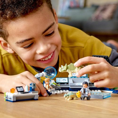  LEGO Jurassic World Dr. Wus Lab: Baby Dinosaurs Breakout 75939 Fun Dinosaur Toy Building Kit, Featuring Owen Grady, Plus Baby Triceratops and Ankylosaurus Toy Dinosaur Figures, New