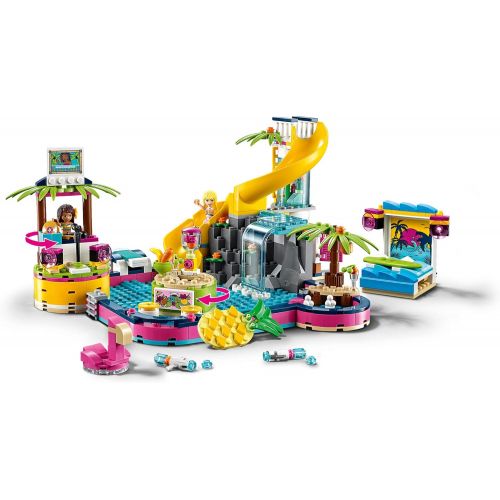  LEGO Friends Andreas Pool Party 41374 Toy Pool Building Set with Andrea and Stephanie Mini Dolls for Pretend Play, Includes Toy Juice Bar and Wave Machine (468 Pieces)