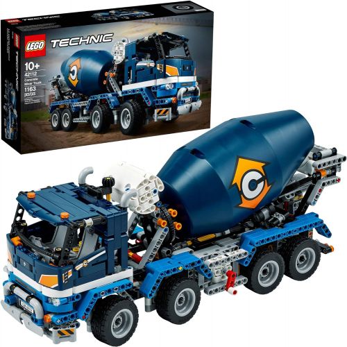 LEGO Technic Concrete Mixer Truck 42112 Building Kit, Kids Will Love Bringing the Construction Site to Life with This Cool Concrete Truck Toy Model Set, New 2020 (1,163 Pieces)