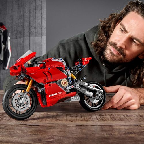  LEGO Technic Ducati Panigale V4 R 42107 Motorcycle Toy Building Kit, Build A Model Motorcycle, Featuring Gearbox and Suspension, New 2020 (646 Pieces),