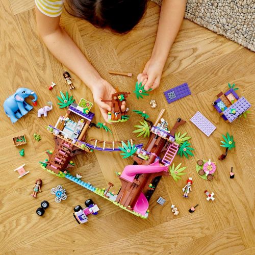  LEGO Friends Jungle Rescue Base 41424 Building Toy for Kids. Playset Includes a Jungle Tree House; Adventure Fun Toy Comes with 2 Elephant Figures and Lots of Animal Rescue Kit, Ne