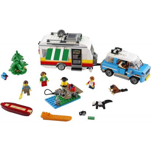  LEGO Creator 3in1 Caravan Family Holiday 31108 Vacation Toy Building Kit for Kids Who Love Creative Play and Camping Adventure Playsets with Cute Animal Figures, New 2020 (766 Piec