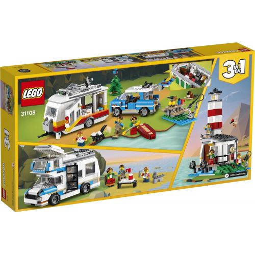  LEGO Creator 3in1 Caravan Family Holiday 31108 Vacation Toy Building Kit for Kids Who Love Creative Play and Camping Adventure Playsets with Cute Animal Figures, New 2020 (766 Piec