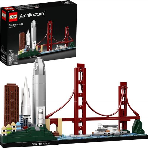  LEGO Architecture Skyline Collection 21043 San Francisco Building Kit includes Alcatraz model, Golden Gate Bridge and other San Francisco architectural landmarks (565 Pieces)