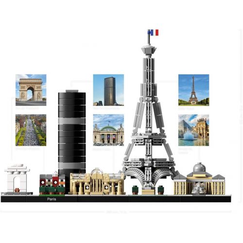  LEGO Architecture Skyline Collection 21044 Paris Skyline Building Kit With Eiffel Tower Model and other Paris City Architecture for build and display (649 Pieces)