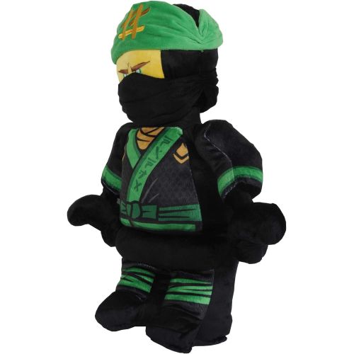  LEGO Ninjago Lloyd Warrior Character Shaped Soft Plush Cuddle Pillow, Green/Black