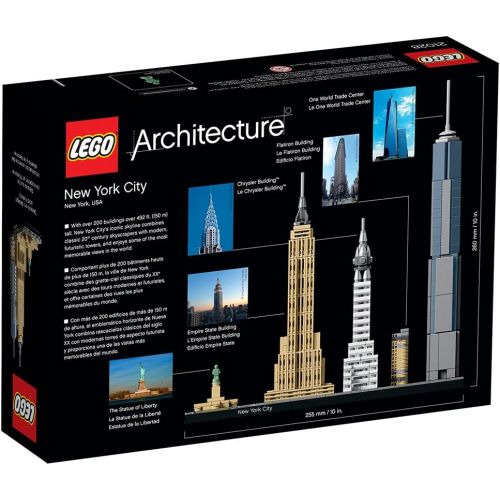  LEGO Architecture New York City 21028, Build It Yourself New York Skyline Model Kit for Adults and Kids (598 Pieces)