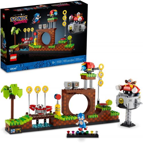  LEGO Ideas Sonic The Hedgehog ? Green Hill Zone 21331 Building Kit; Nostalgia Gift for Yourself, Any Millennial Sonic The Hedgehog Fan or Lover of 1990s Computer Game Memorabilia (